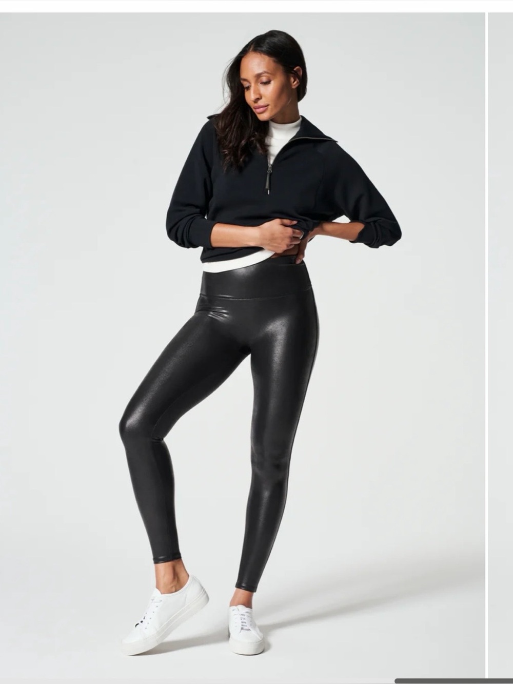 Spanx SPANXshape Faux Leather Leggings Black size small nwot